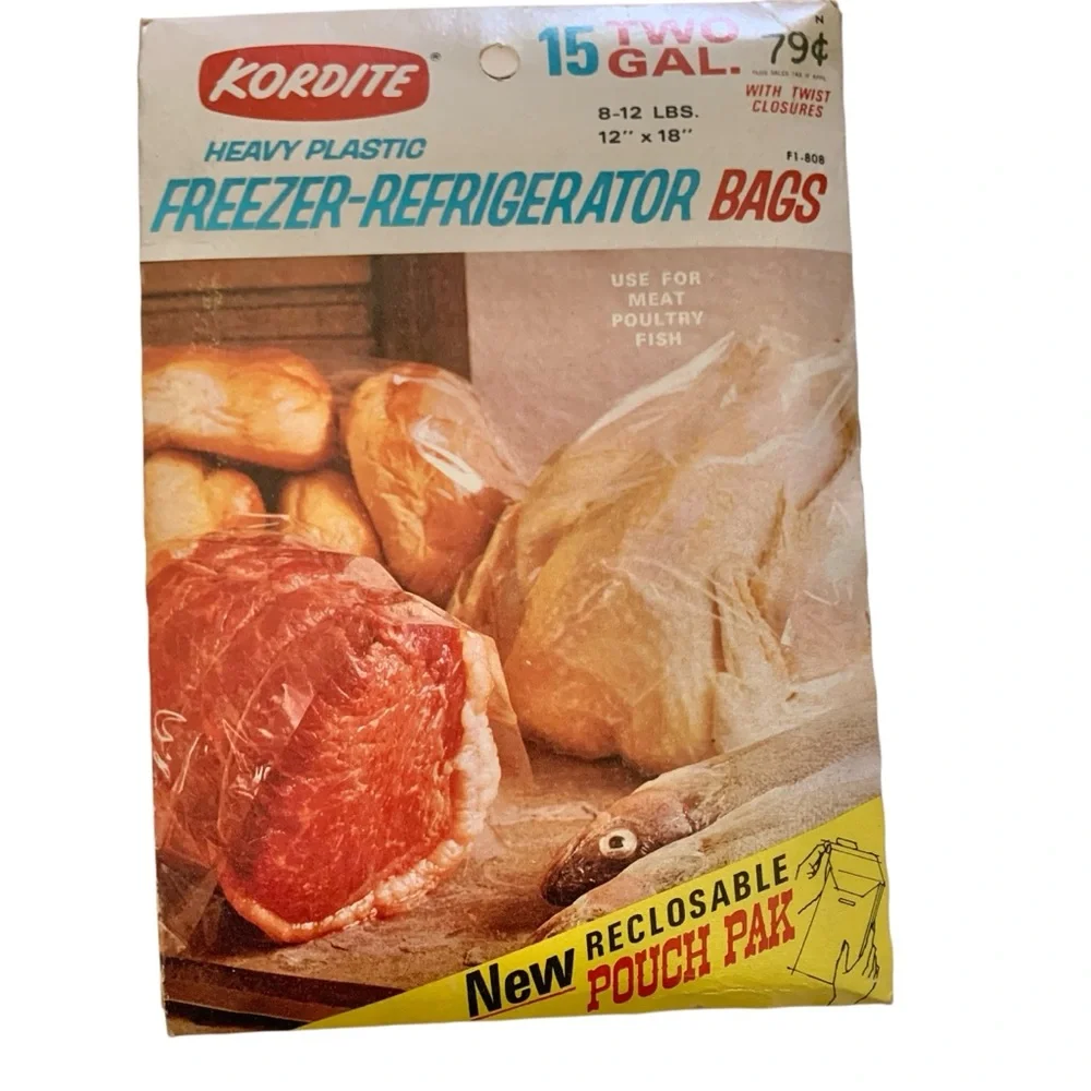KORDITE Vintage Freezer Refrigerator Bags Bundle of 3 Two Gallon Bags